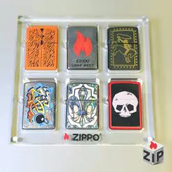 khay mica nguyên khối trưng bày 6 bật lửa zippo chính hãng 222e5a955956d4088d477 ZipVN