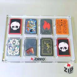 khay mica nguyên khối trưng bày 8 bật lửa zippo chính hãng 27446586468405773089 ZipVN