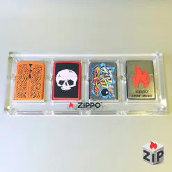 Alternative view of khay mica nguyên khối trưng bày 4 bật lửa zippo
