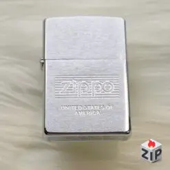 Zippo Logo USA Khắc Ăn Mòn Bạc Xước - 12 La Mã