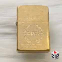 Zippo Logo Lá Nguyệt Quế Solid Brass - 12 La Mã