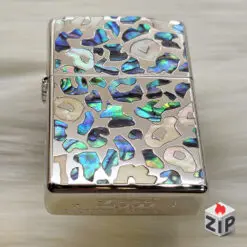 Zippo Khảm Xà Cừ Báo Đốm Xuất Nhật HP - 2016