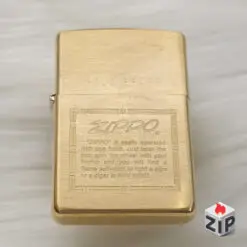 Zippo solid brass khắc thông điệp quảng cáo - 15 la mã