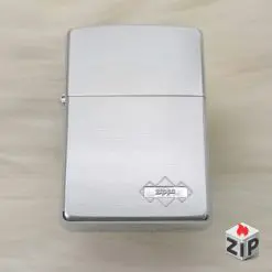 Zippo Lắc Kê Bạc Brushed Chrome Khắc Logo - Sản Xuất 1999