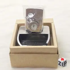 Zippo Time Đồng Hồ Cơ Khí Windy Lắc Kê Bạc Dạ Quang Kèm Gạt Tàn Giới Hạn - 12 La Mã