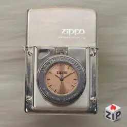 Zippo Time Đồng Hồ Cơ Khí Mặt Cam Đồng Lắc Kê Bạc Qua Sử Dụng - 2002