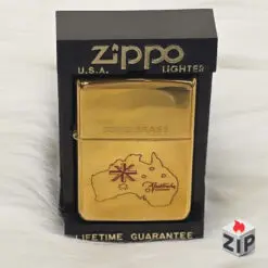 Zippo bản đồ và quốc kỳ úc brass bóng - 12 la mã chính hãng 276072609352516399753 ZipVN