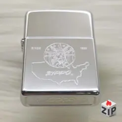 Zippo Bản Đồ Mỹ và Tượng Nữ Thần Tự Do HP - 12 La Mã