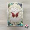 Zippo Khảm Xà Cừ Hoa Hồng Vàng/Bướm Đỏ Satin Chrome