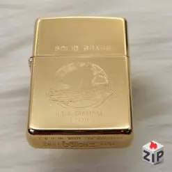 Zippo 1932-1992 Tàu Sân Bay U.S.S. Saratoga Đồng Khối Bóng