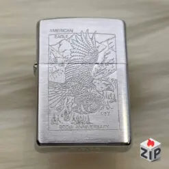 Zippo american eagle 200th anniversary chrome xước - 15 la mã nguyên tem