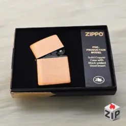 Zippo Đồng Đỏ Nguyên Chất Trơn Brushed Phiên Bản Giới Hạn - 2022