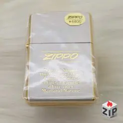 Zippo Lắc Kê Bạc Triện Vàng Khắc Khẩu Hiệu (Two-Tone Slogan) - Sản Xuất 2000