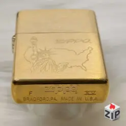 Bật lửa zippo tượng nữ thần tự do và bản đồ mỹ brass - 15 la mã chính hãng 411416085950047095636 ZipVN