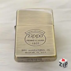 Zippo American Classic Pennsylvania 1932 - Antique Brass (Mộc Đáy XII - 1996)