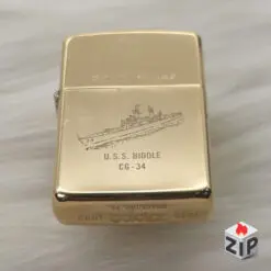 Zippo Chu Niên 1932-1990 Tàu Tuần Dương U.S.S. Biddle Khắc 2 Mặt