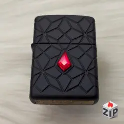 Alternative view of Zippo Armor Khắc 360° Kim Cương Đen Đính Đá Đỏ (Mã 46756) - Luxury