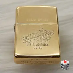 Zippo Chu Niên 1932-1989 Tàu Sân Bay U.S.S. America Khắc 2 Mặt
