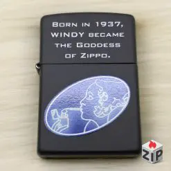 Bật lửa zippo windy (mã số 2) sơn đen