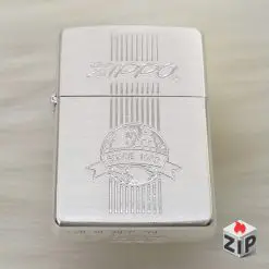 Zippo Lắc Kê Bạc Khắc Logo Quả Cầu (Global Heritage) - Sản Xuất 1994
