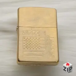 Zippo Khắc Cờ Mỹ và Tượng Nữ Thần Đồng Khối - 12 La Mã