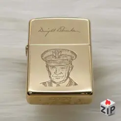 Bật lửa zippo dwight d. eisenhower d-day brass bóng - 10 la mã