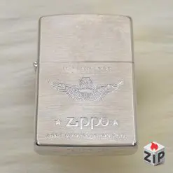 Zippo Lắc Kê Bạc Khắc Huy Hiệu Hàng Không (Air Force Wings) - Sản Xuất 1991