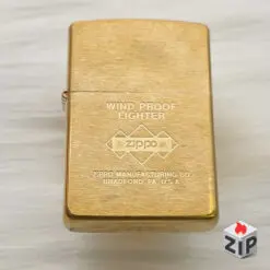 Zippo Logo Kim Cương Wind Proof Lighter Đồng Khối - 12 La Mã