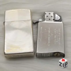 Alternative view of Zippo Slim Bạc Khối Sterling Vân Đồng Tâm New Full Box - 2003