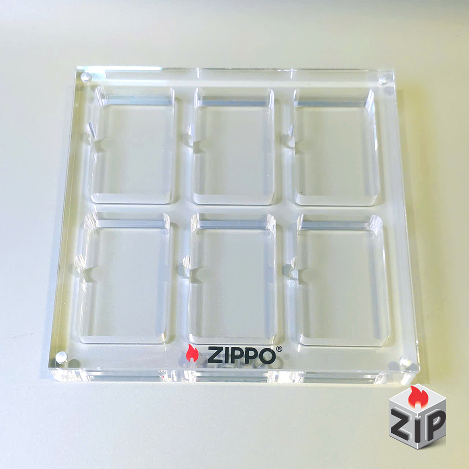 khay mica nguyên khối trưng bày 6 bật lửa zippo chính hãng khay mica nguyên khối trưng bày 6 bật lửa zippo - Ảnh 2