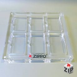 khay mica nguyên khối trưng bày 6 bật lửa zippo