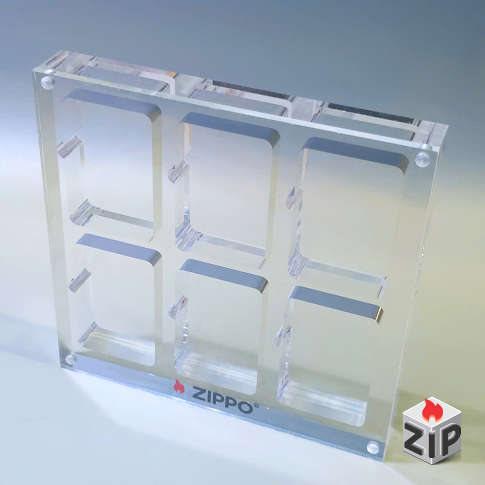 khay mica nguyên khối trưng bày 6 bật lửa zippo chính hãng khay mica nguyên khối trưng bày 6 bật lửa zippo - Ảnh 5
