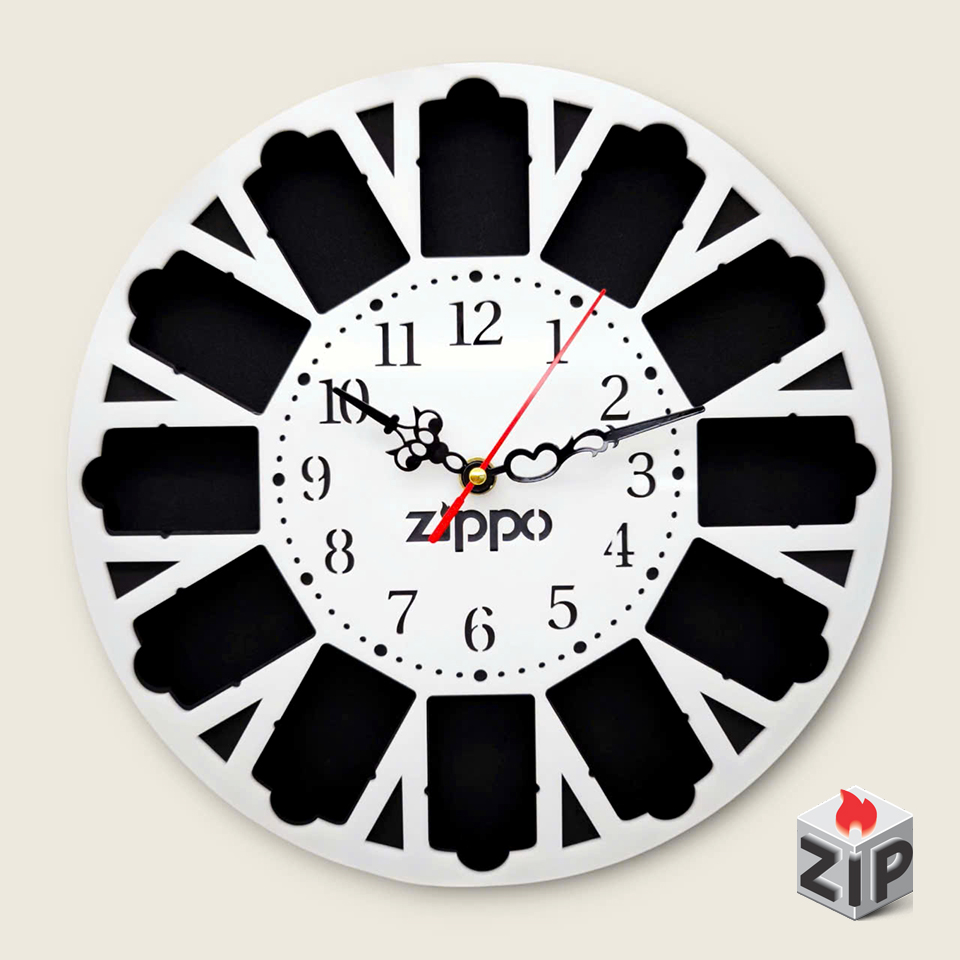 Khung đồng hồ treo tường trưng bày 12 bật lửa zippo chính hãng Khung đồng hồ treo tường trưng bày 12 bật lửa zippo - Ảnh 3