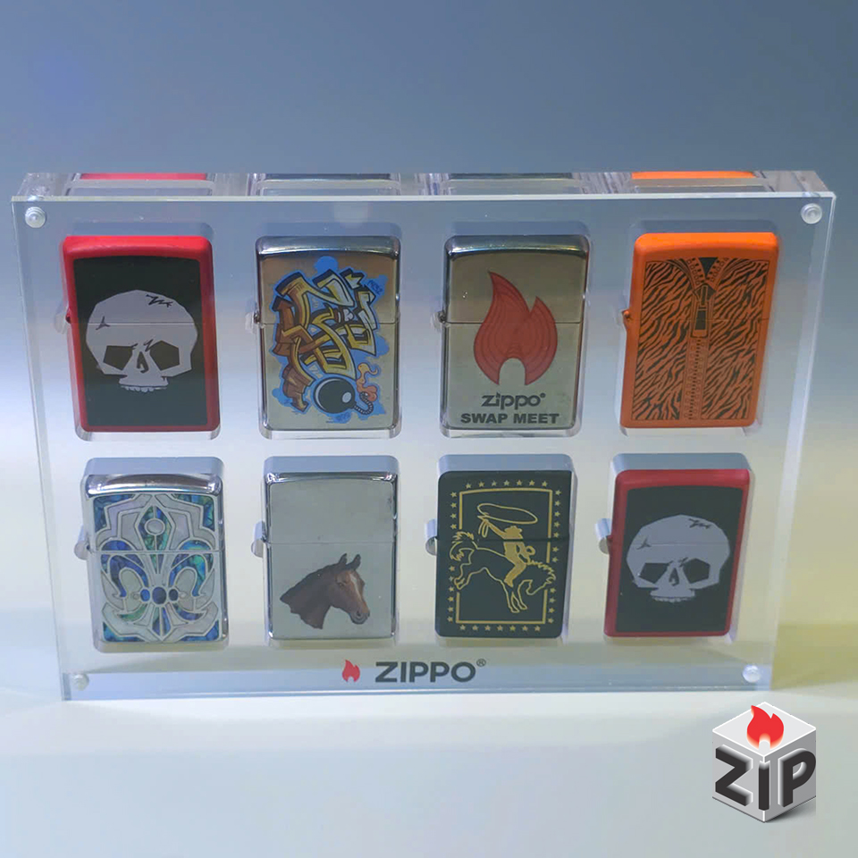 khay mica nguyên khối trưng bày 8 bật lửa zippo chính hãng khay mica nguyên khối trưng bày 8 bật lửa zippo - Ảnh 5