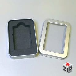 Hộp thiếc đựng bật lửa mặt trong suốt