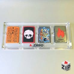 Alternative view of khay mica nguyên khối trưng bày 4 bật lửa zippo