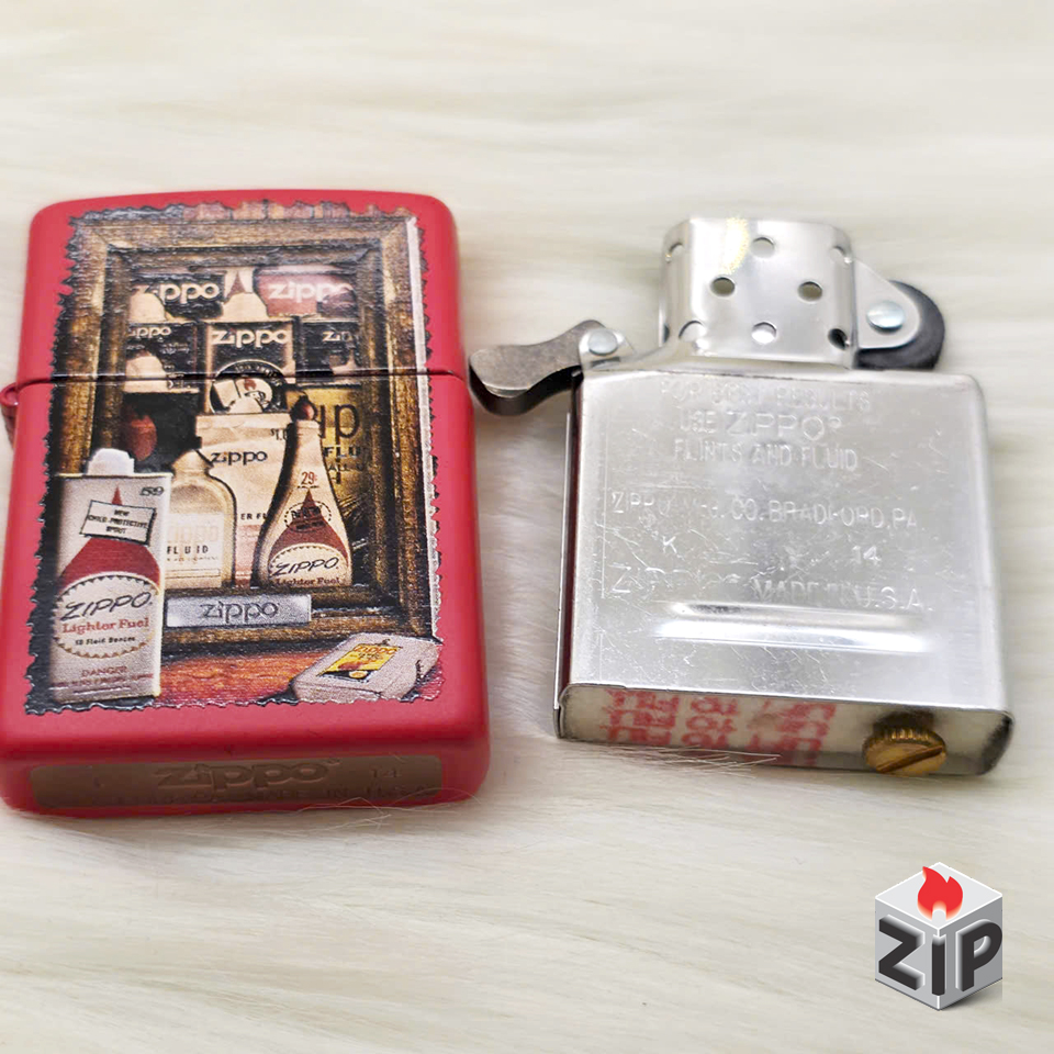 Bật lửa zippo fuel can (mã số 6) sơn đỏ chính hãng Bật lửa zippo fuel can (mã số 6) sơn đỏ - Ảnh 4