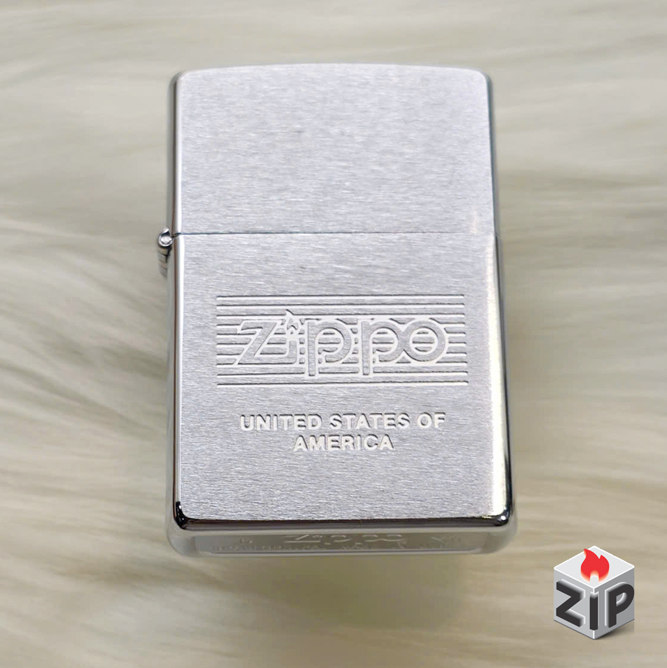Zippo Logo USA Khắc Ăn Mòn Bạc Xước - 12 La Mã chính hãng Zippo Logo USA Khắc Ăn Mòn Bạc Xước - 12 La Mã
