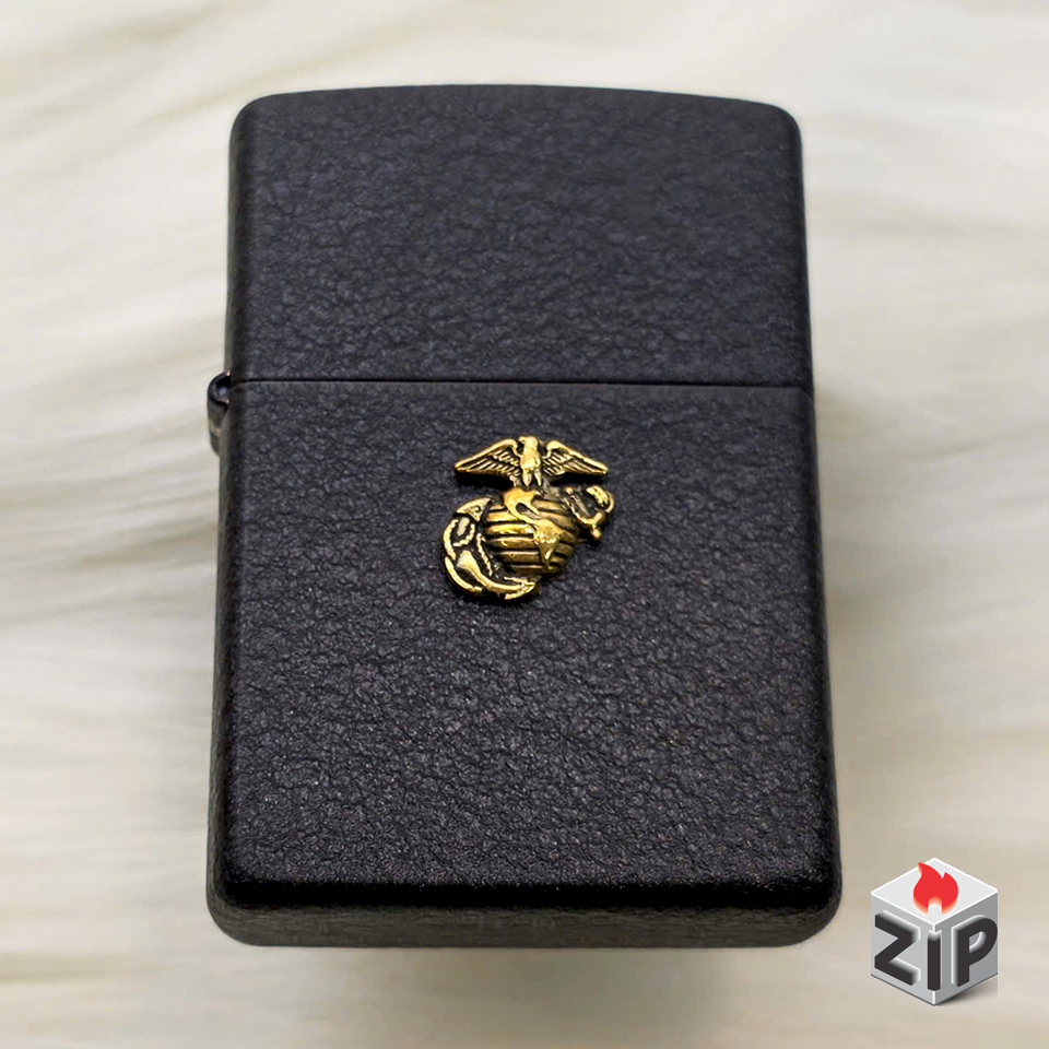 Zippo usmc marine corps black crackle pin emblem - 14 la mã chính hãng Zippo usmc marine corps black crackle pin emblem - 14 la mã