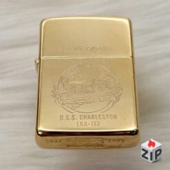 Zippo Chu Niên 1932-1990 Tàu Đổ Bộ U.S.S. Charleston Khắc 2 Mặt