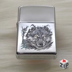 Zippo wolf (chó sói) hp chorme - 14 la mã nguyên tem