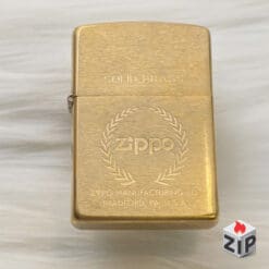 Zippo Logo Lá Nguyệt Quế Solid Brass - 12 La Mã