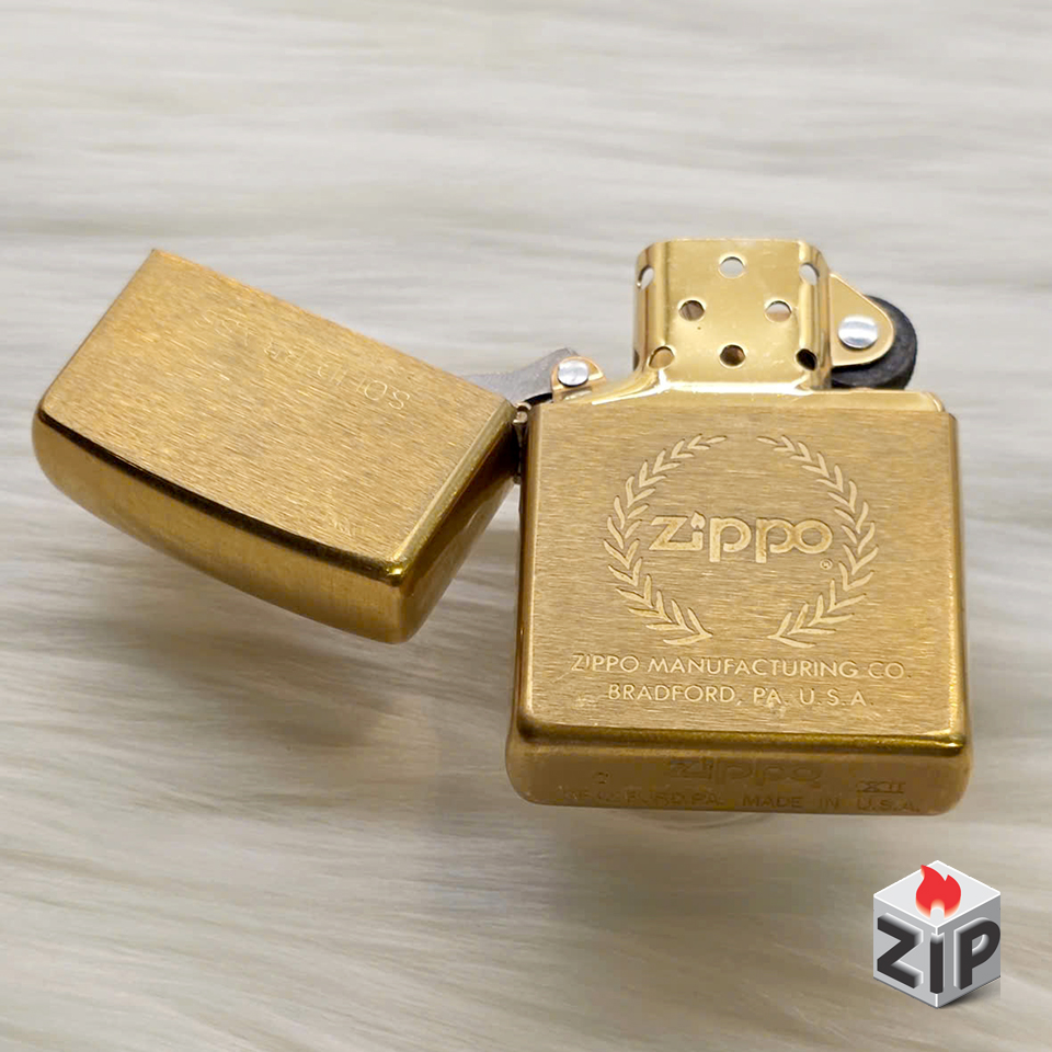 Zippo Logo Lá Nguyệt Quế Solid Brass - 12 La Mã chính hãng Zippo Logo Lá Nguyệt Quế Solid Brass - 12 La Mã - Ảnh 2