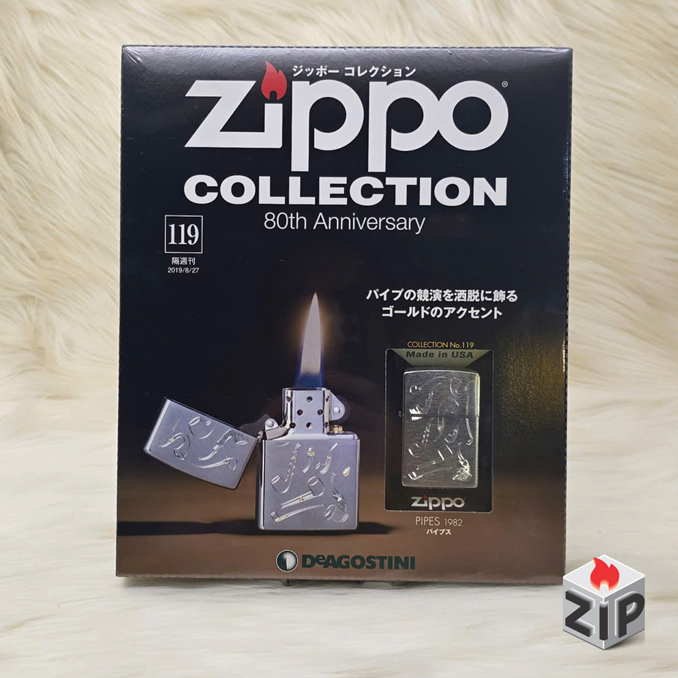 Bộ sưu tập zippo 80th anniversary collection no. 119 - pipes 1982 chính hãng Bộ sưu tập zippo 80th anniversary collection no. 119 - pipes 1982