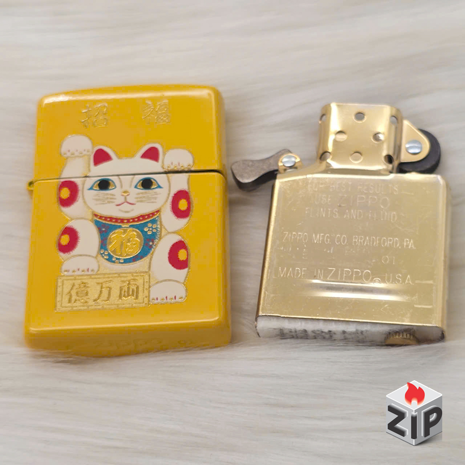 Zippo Mèo Thần Tài Sơn Mài (Maneki Neko Urushi) - Sản Xuất 2001 chính hãng Zippo Mèo Thần Tài Sơn Mài (Maneki Neko Urushi) - Sản Xuất 2001 - Ảnh 8