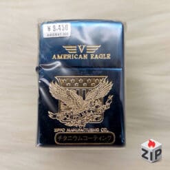 Zippo Đại Bàng American Eagle Titanium Xanh Nguyên Tem Xuất Nhật - 2002