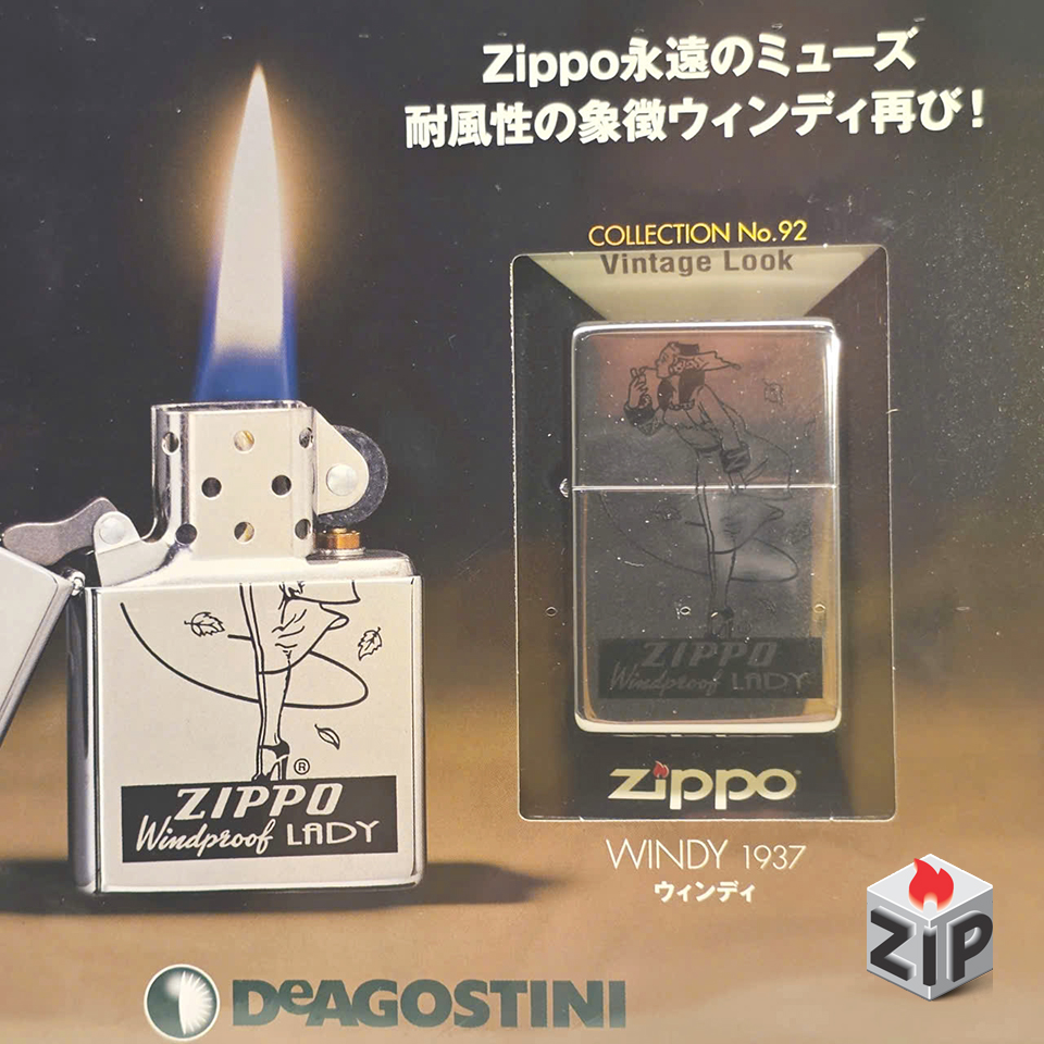 Bật lửa zippo windy lady (mã số 92) vintage hp chính hãng Bật lửa zippo windy lady (mã số 92) vintage hp - Ảnh 6