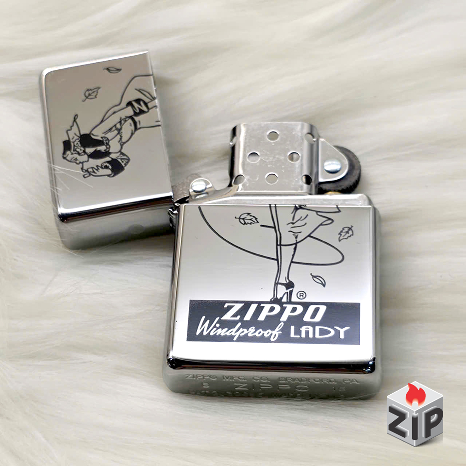 Bật lửa zippo windy lady (mã số 92) vintage hp chính hãng Bật lửa zippo windy lady (mã số 92) vintage hp - Ảnh 3