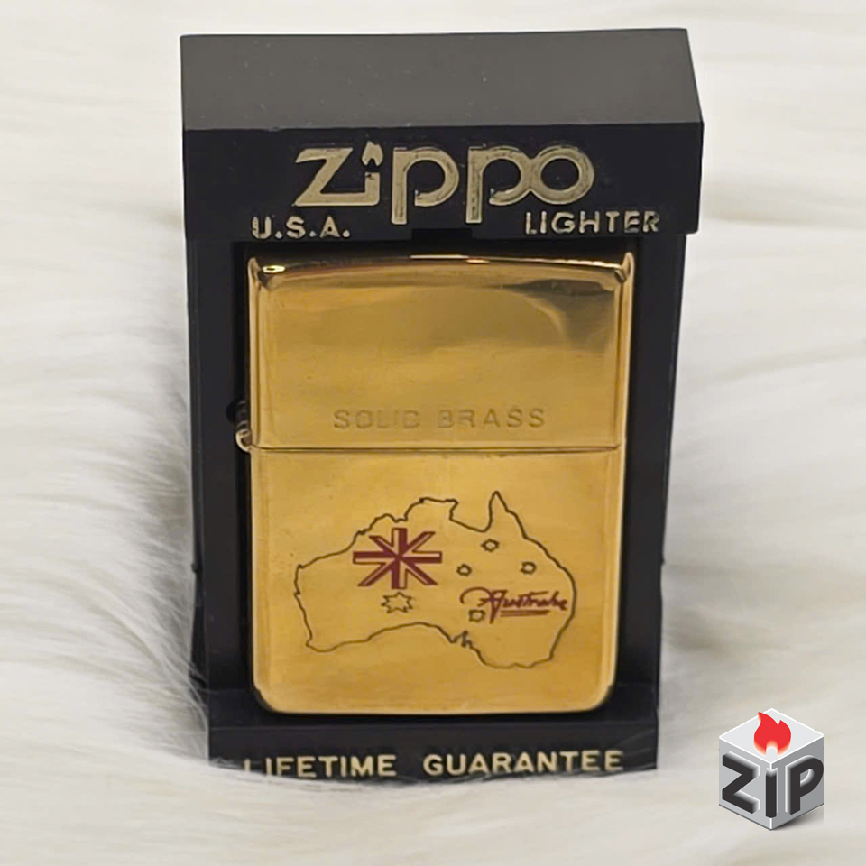 Zippo bản đồ và quốc kỳ úc brass bóng - 12 la mã chính hãng Zippo bản đồ và quốc kỳ úc brass bóng - 12 la mã - Ảnh 3