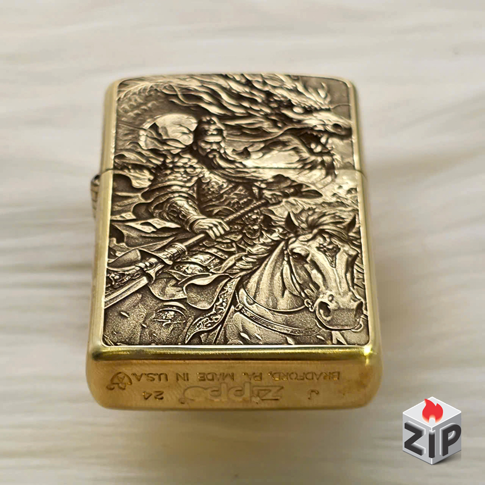 Zippo quang vũ armor brass 3d - new full box chính hãng Zippo quang vũ armor brass 3d - new full box - Ảnh 2